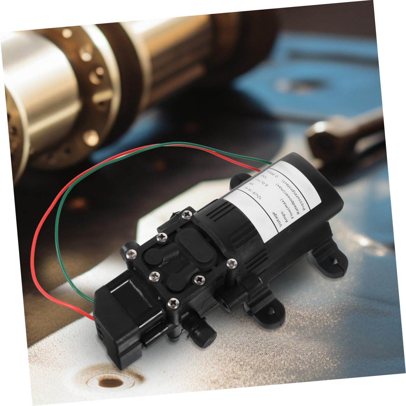Toddmomy Bomba de Diafragma Eléctrica 12v 70w para Pulverización, Autocebante, Alta Presión y Flujo, Tamaño Compacto, Adecuado para Sistemas de Riego y Lavado de Coches