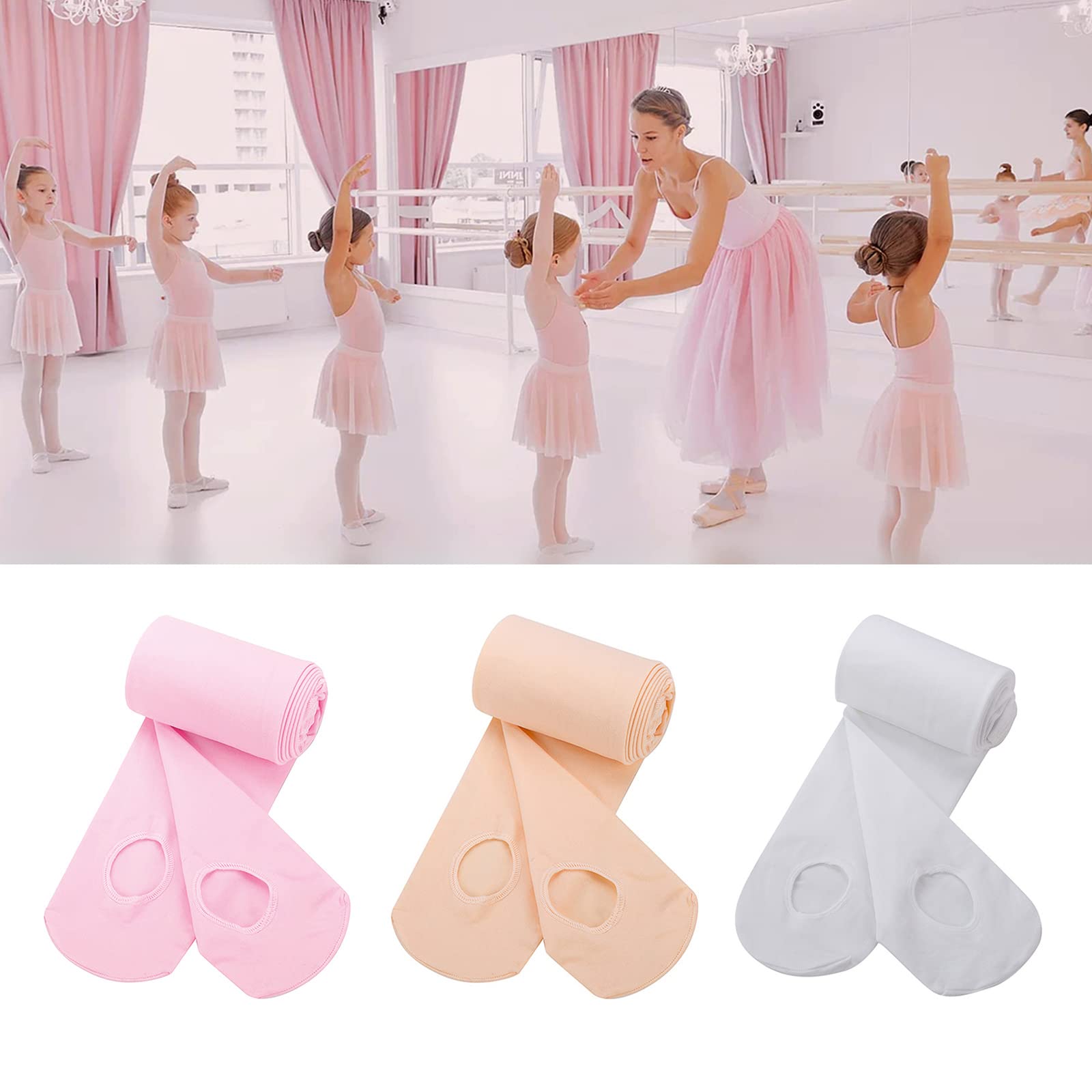 MANZI 2 paia di collant convertibili da donna per danza e danza, Caramello, M-L