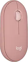 Mouse sem fio Logitech Pebble 2 M350s com Clique Silencioso, Design Slim Ambidestro, Conexão Bluetooth e Pilha Inclusa - Rosa