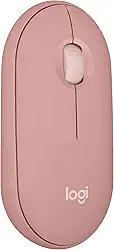 Mouse sem fio Logitech Pebble 2 M350s com Clique Silencioso, Design Slim Ambidestro, Conexão Bluetooth e Pilha Inclusa - Rosa