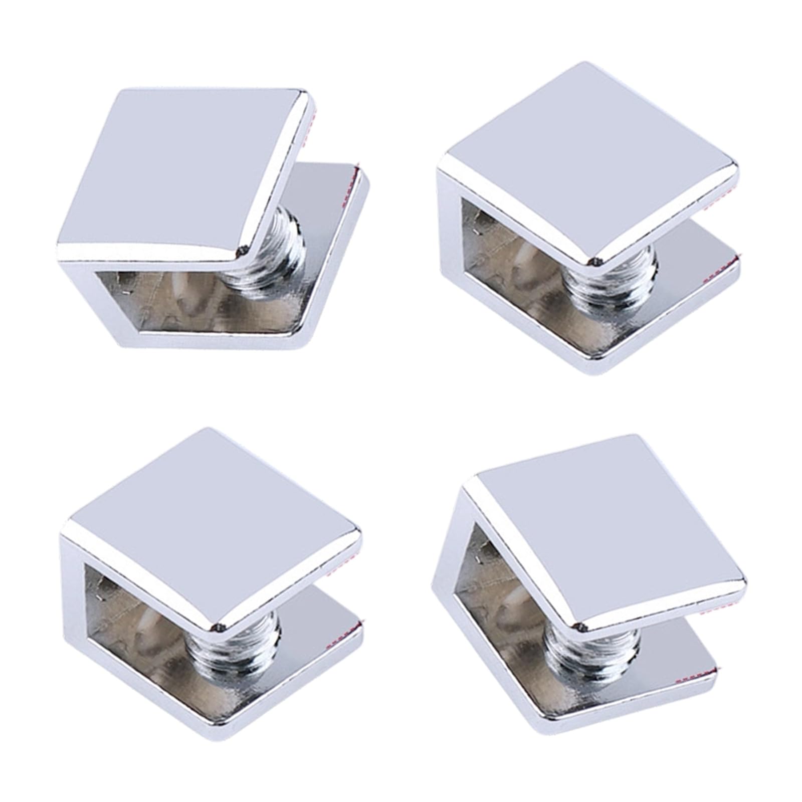 4Pack Heavy Type Glass Shelf Brackets Zincs Alloys Cabinet Clamps Adjustable for Wine Display Case Antislip Glass Shelf Mounting Clip