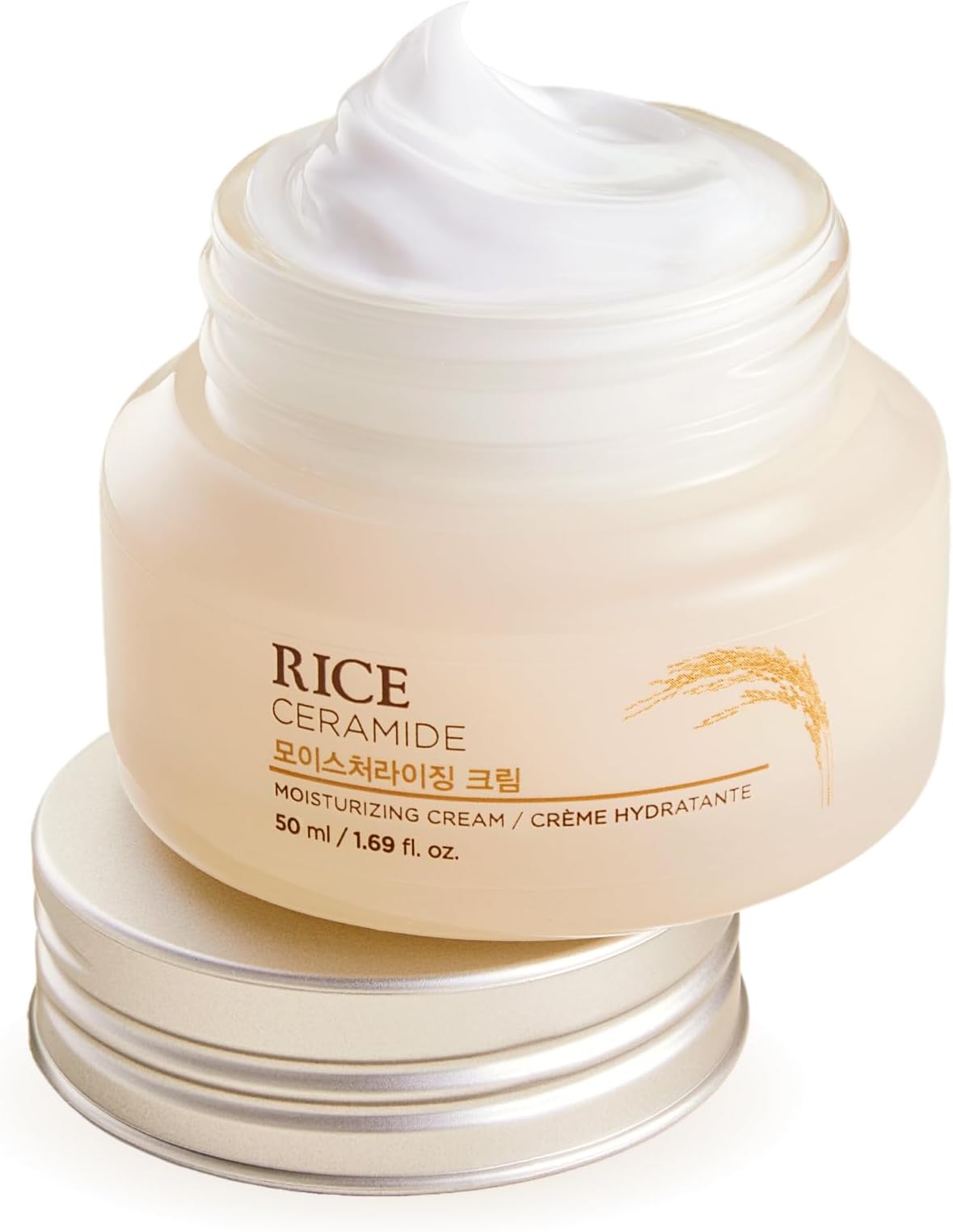The Face Shop Rice Ceramide Cream, Hydrating Face Moisturizer, for Dry & Combination Skin, Lightweight, Fast-absorbing, 1.69 fl. oz.