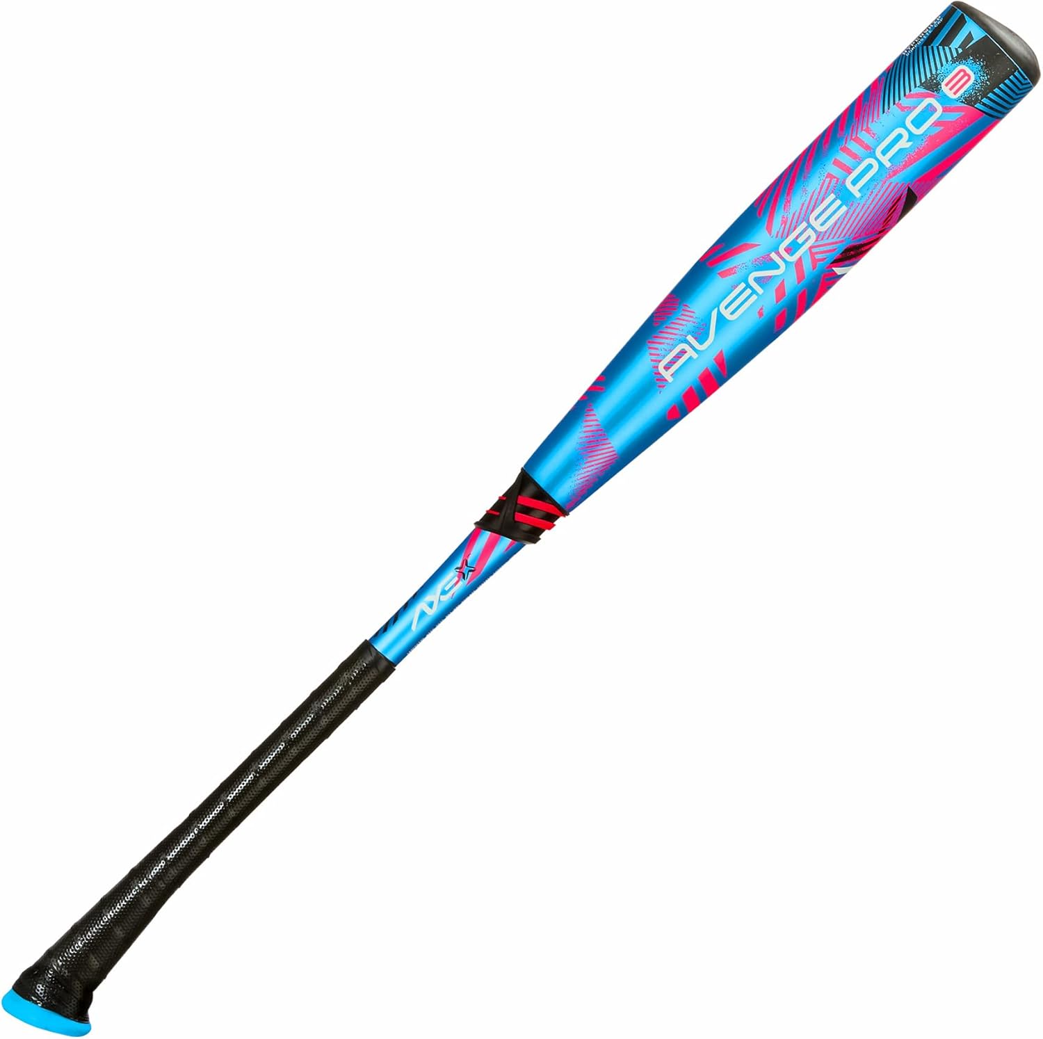 Axe Avenge Pro 3 Composite USA Baseball Bat | Drop -10 | 3-Piece Hybrid | 2 5/8" Barrel | Standard Axe Handle | Light Swinging Large Barrel for Youth Players | Blue/Pink 28"