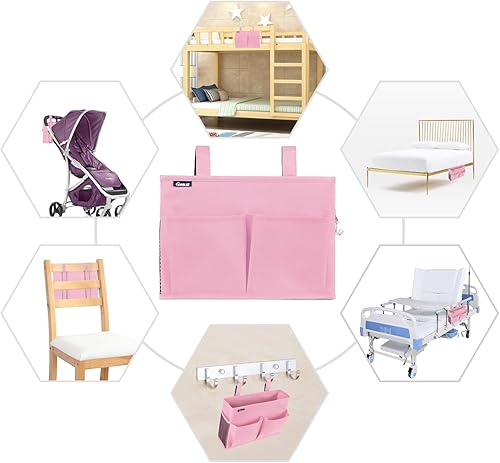 Miniatura 259 de Surblue - Organizador de cama colgante para mesita de noche, bolsa de almacenamiento, bolsillo para literas y camas de hospital, dormitorios Z-Zebra