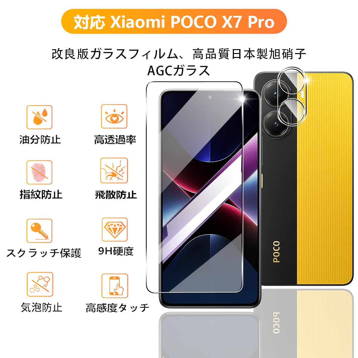 購入者限定　POCO X7 Pro 半日使用ガラスフィルム　SIMフリー日本版 Amazon | Xiaomi POCO X7 Pro ガラスフィルム(2枚)+Xiaomi POCO
