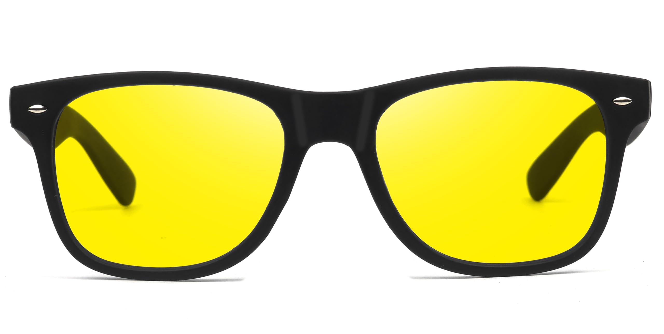 HAZON Effective Night Driving Anti Glare Square UV Protected Sunglasses | Clear Vision, Reduce Glare From Opposite Vehicles | Car, Bike Riding Goggles | Black, Medium (WAY_NGT) 2