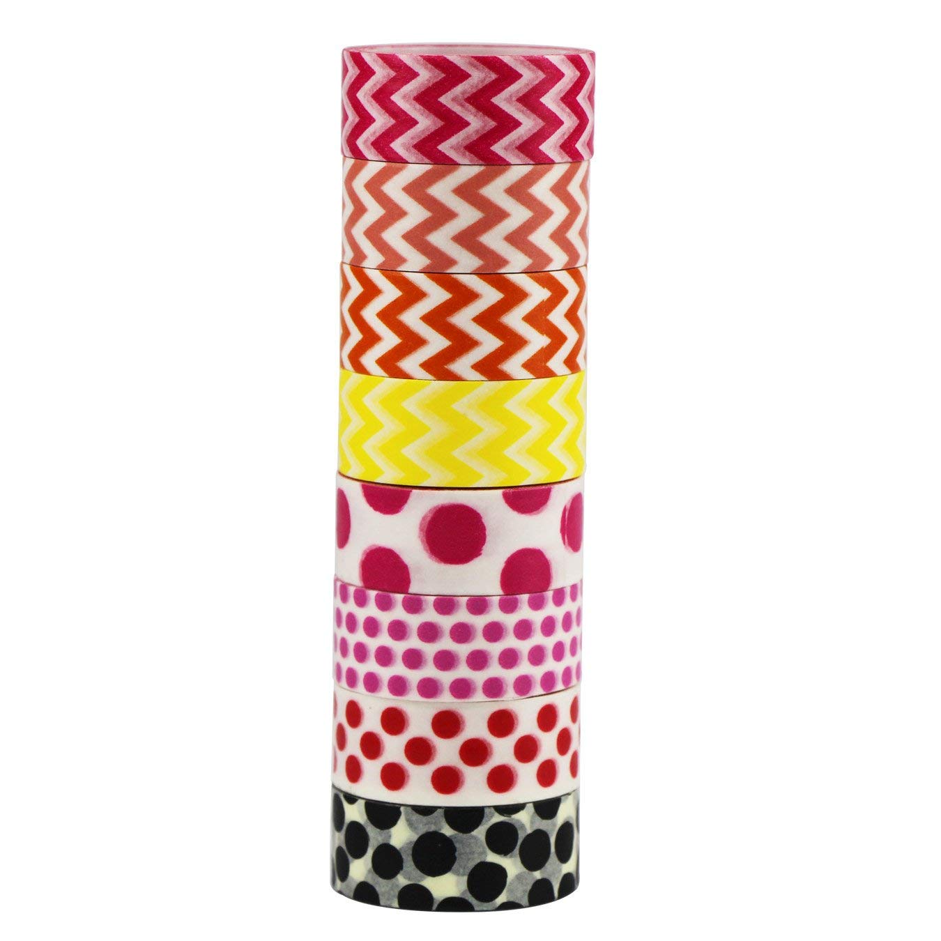 8pcs Decorative Washi Tape Masking Tape Adhesive Scrapbooking DIY Craft Gift (Pattern-2)