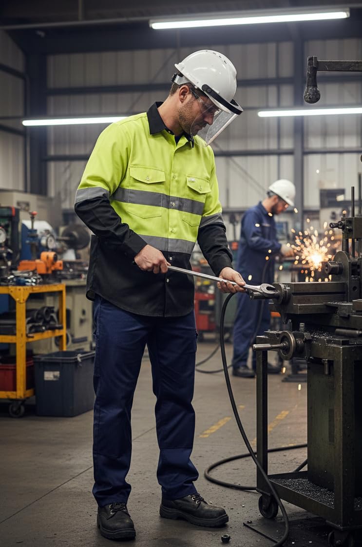 Just In Trend High Visibility Hi Vis Reflective Safety Work Shirts - Image 2