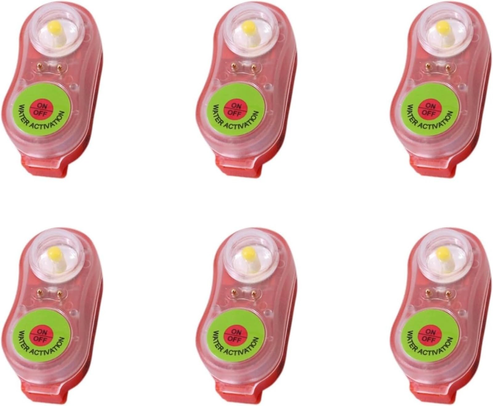 Luz LED con Clip para Chaleco Salvavidas (6 Unidades), Intermitente para emergencias acuáticas, Ideal para Adultos y niños
