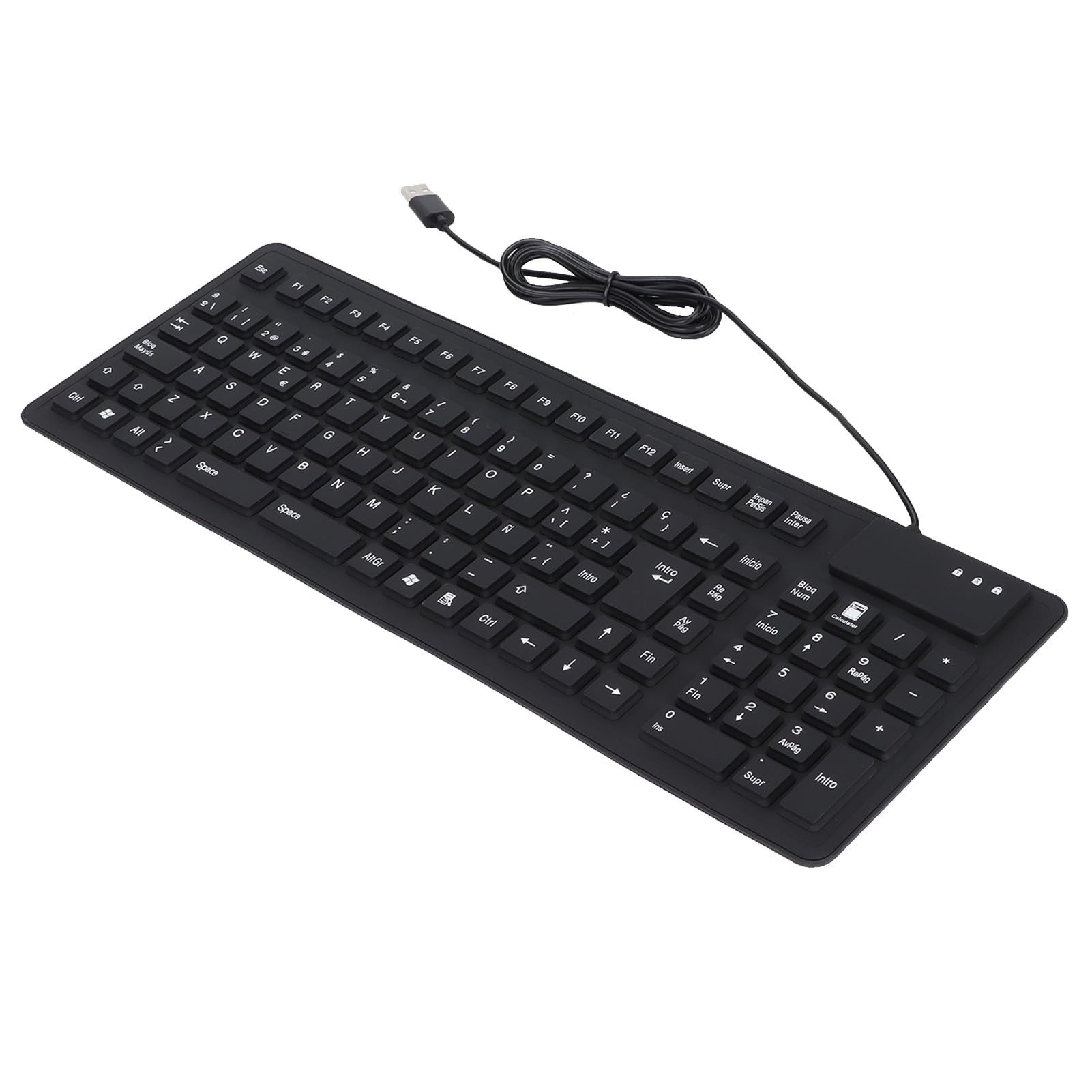 Cocoarm Tastiera Pieghevole in Silicone, Materiale Morbido, USB Spagnola Cablata a 108 Tasti, Portatile per Viaggi e Uso Domestico