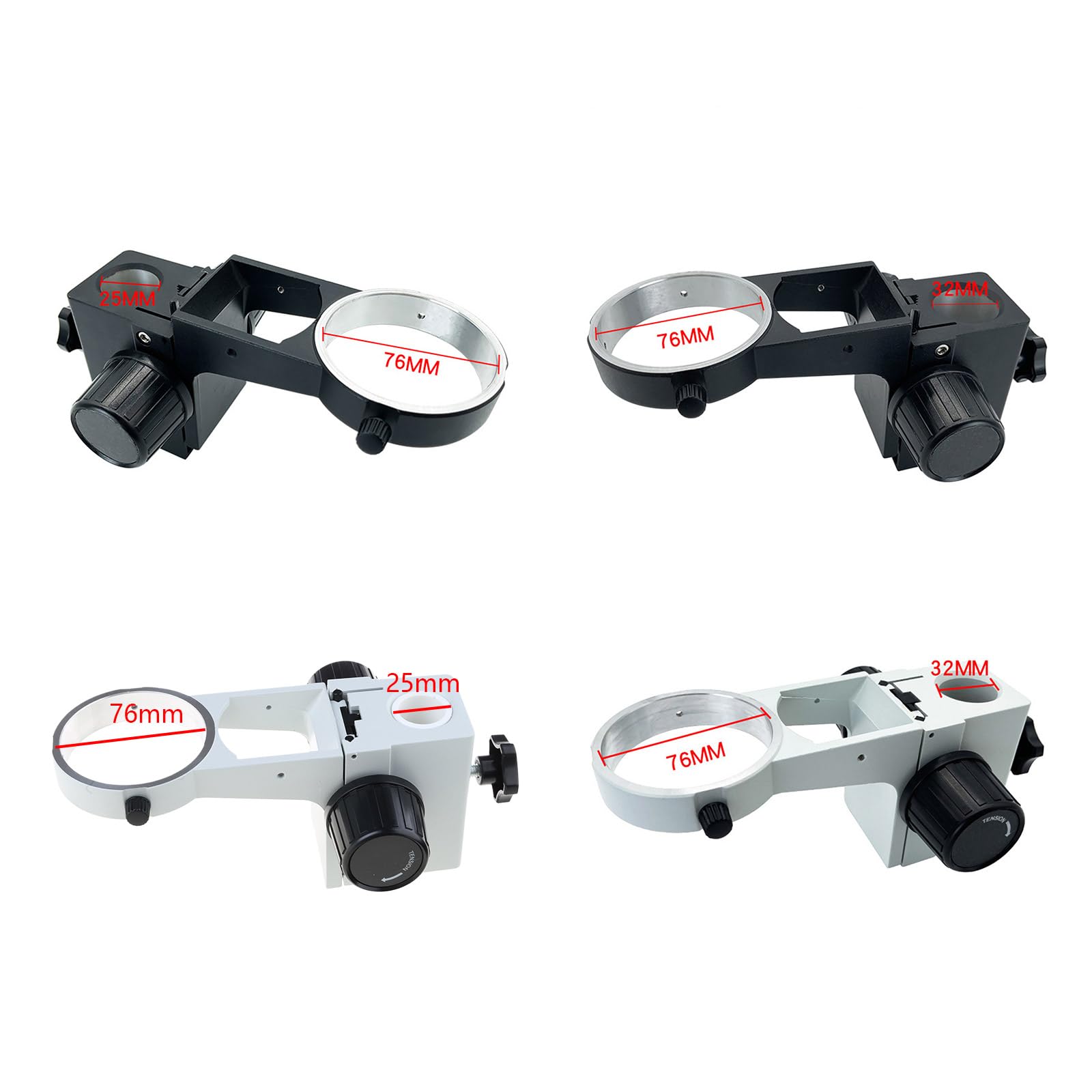 Adattatore per microscopio aggiornato per microscopio stereo, braccio di regolazione della messa a fuoco, supporto per testa per microscopio, accessori per microscopio