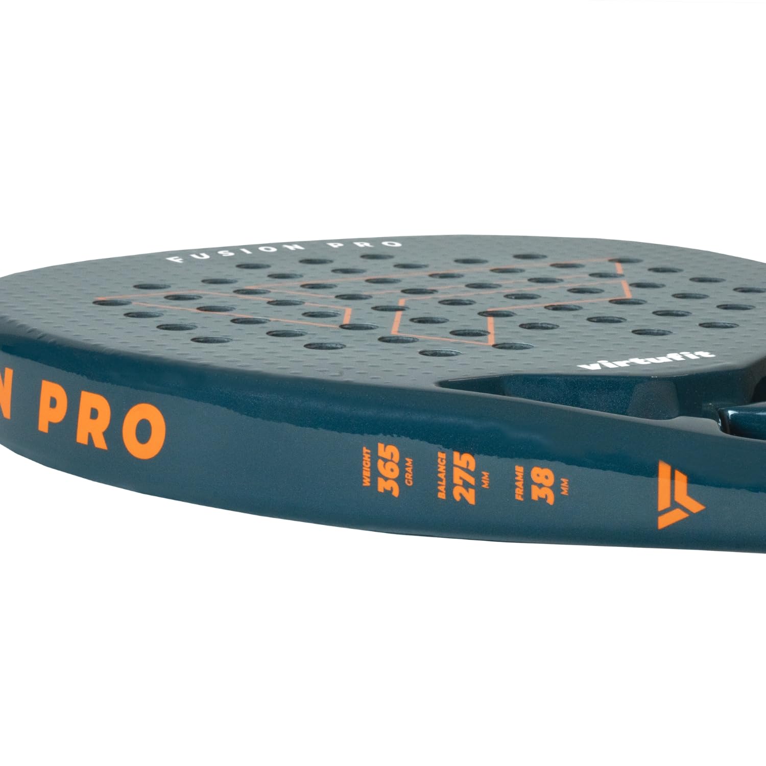 VirtuFit Fusion Pro Padel Set Deep Teal - Juego de raquetas de pádel para avanzados - Raqueta de carbono de 18 K con bolsa, 3 pelotas de pádel y overgrips