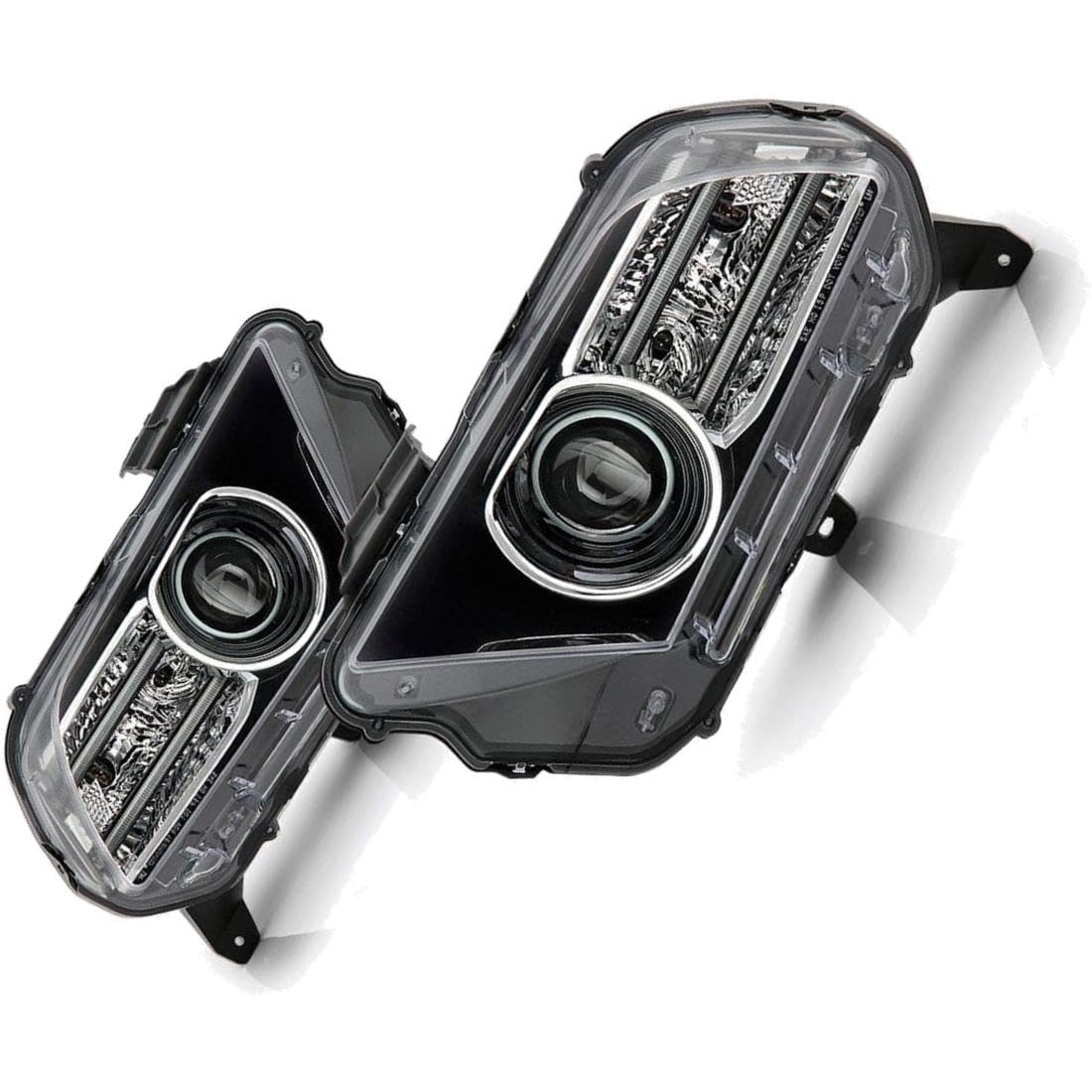 For 2010-14 Ford Mustang Black Halogen Projector Headlights w/LED DRL Tube LH+RH