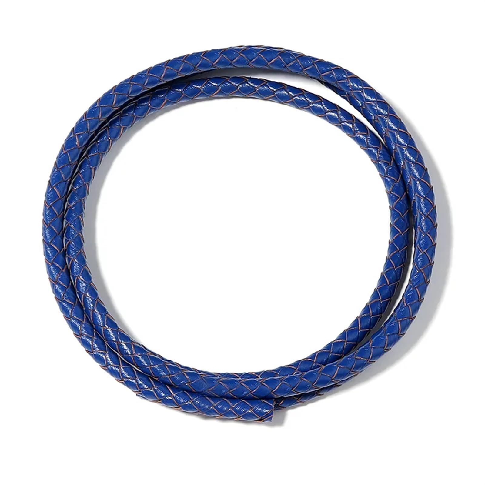 1m 6mm Braided Leather Cord Rope Fit Necklaces Bracelets Findings Leather Thread DIY Jewelry Making (Dark Blue)