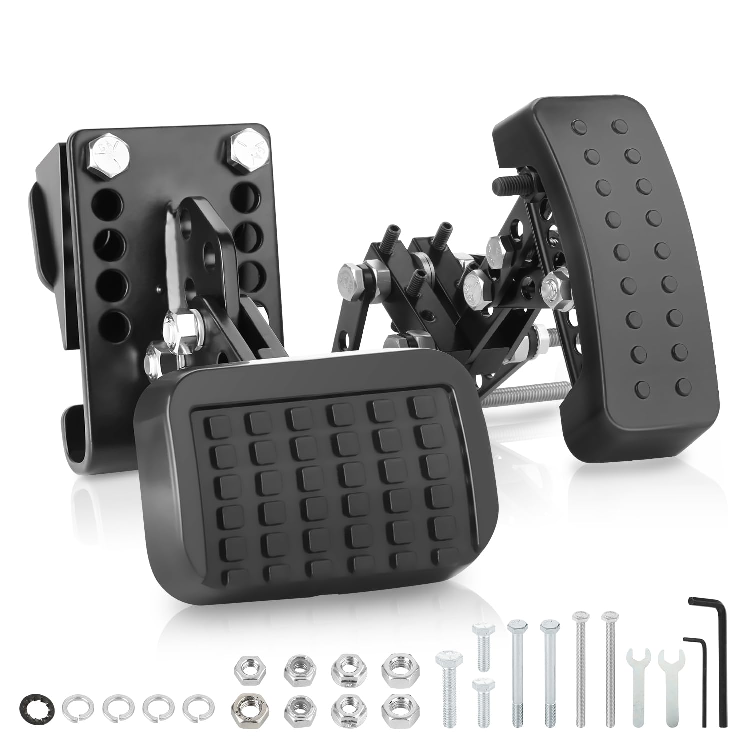 Universal Fit Gas and Brake Pedal Extenders for Short Drivers People, New Upgraded Anti Slip Adjustable Length and Angle Brake Pedals Extenders for Cars, Go-Karts