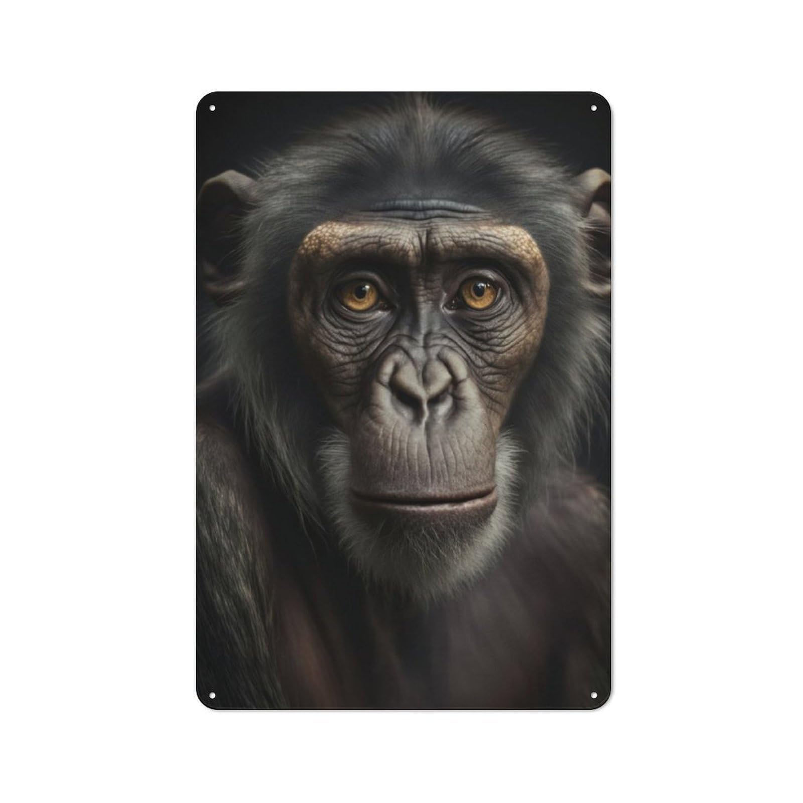 Junmoney Monkey Portrait Printed Metal Sign 30X20cm For Living Room Or Hallway, For Home Wall Decor Collectors