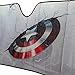 Plasticolor 003756R01 Captain America Marvel Broken Shield Accordion Bubble Sunshade