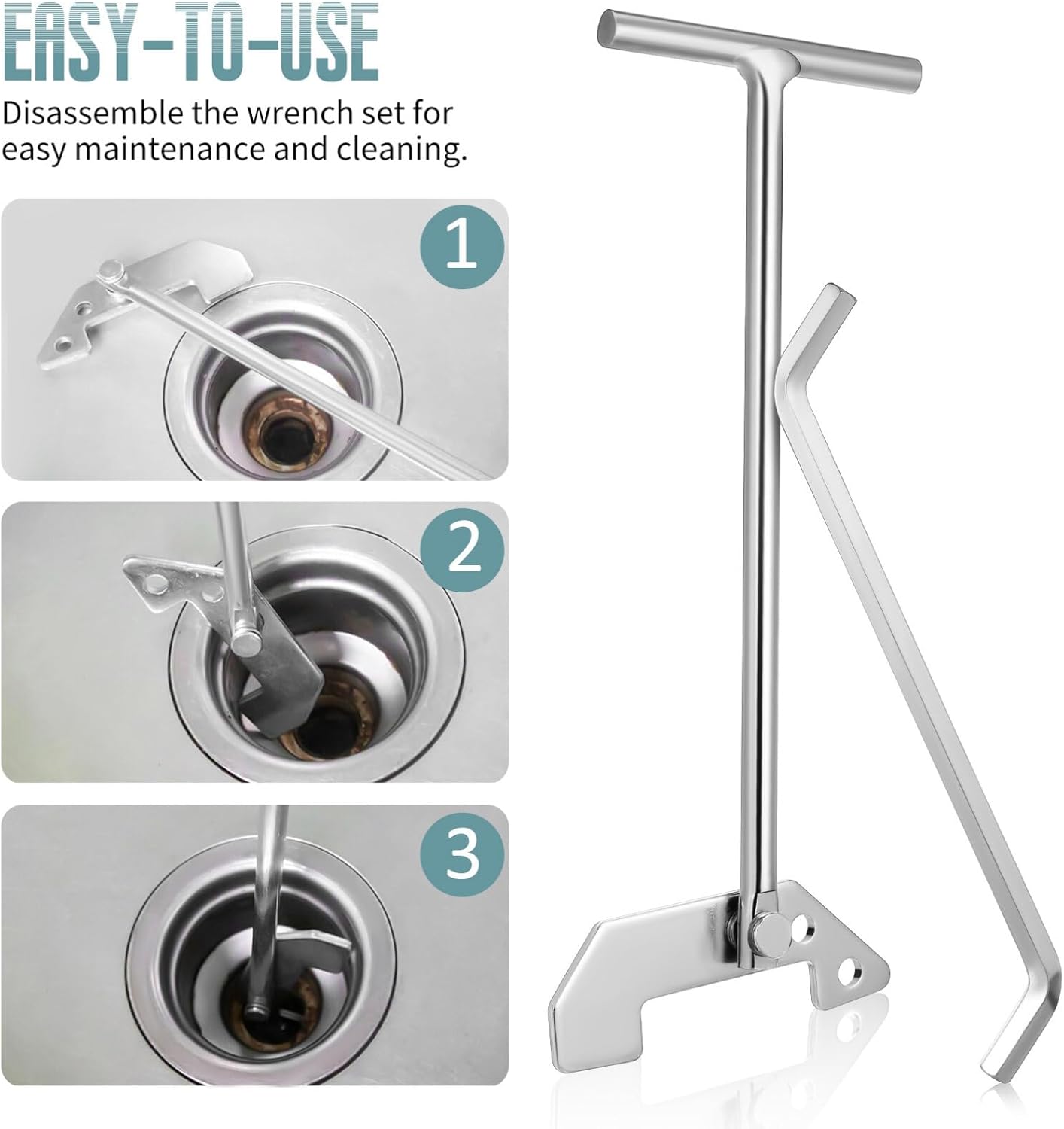 jojofuny Garbage Disposal Wrench Set Kitchen Sink Tool for Jam Removal and Unclogging Lightweight Durable Unjamming Wrench for Drain Maintenance