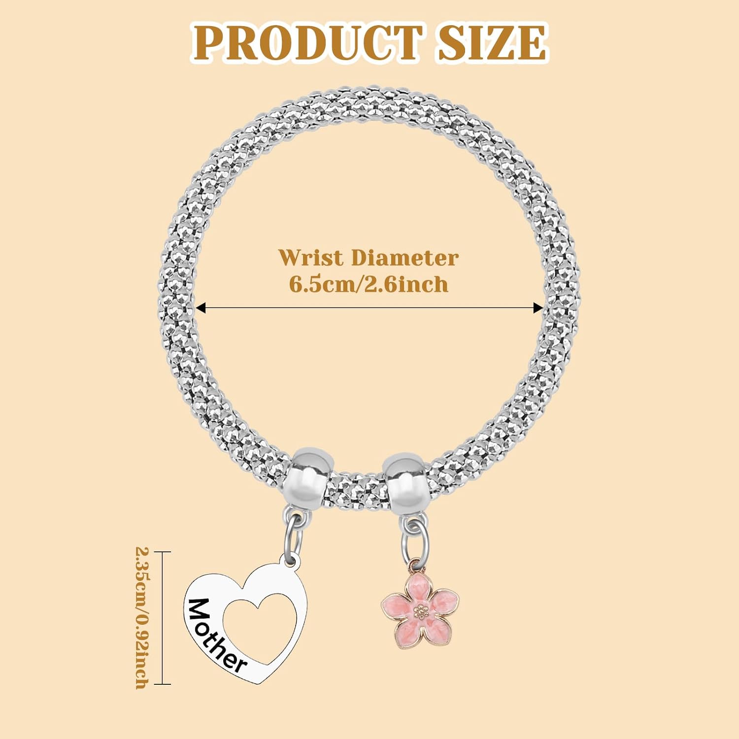 Mxrymvu 2Pcs Mother Daughter Bracelets Mother Gift from Daughter Mother's Day Gifts from Daughters Stretch Bracelets for Graduation Retirement Christmas Birthday Jewelry Present - Image 2