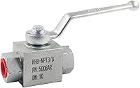KHB 3/8" NPT High Pressure Hydraulic Ball Valve - 7250 PSI Shut-Off 2-Way Valve, Carbon Steel Chrome Plated