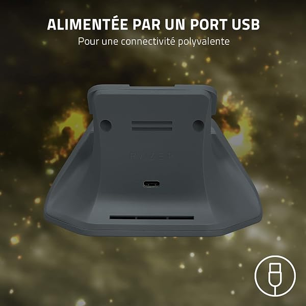 Razer Universal Quick Charging Stand - pour Manettes de Xbox (Charge Rapide, Contact Magnétique, Compatibilité Universelle, Navigation à Une Main) Lunar Shift Ed. - 5