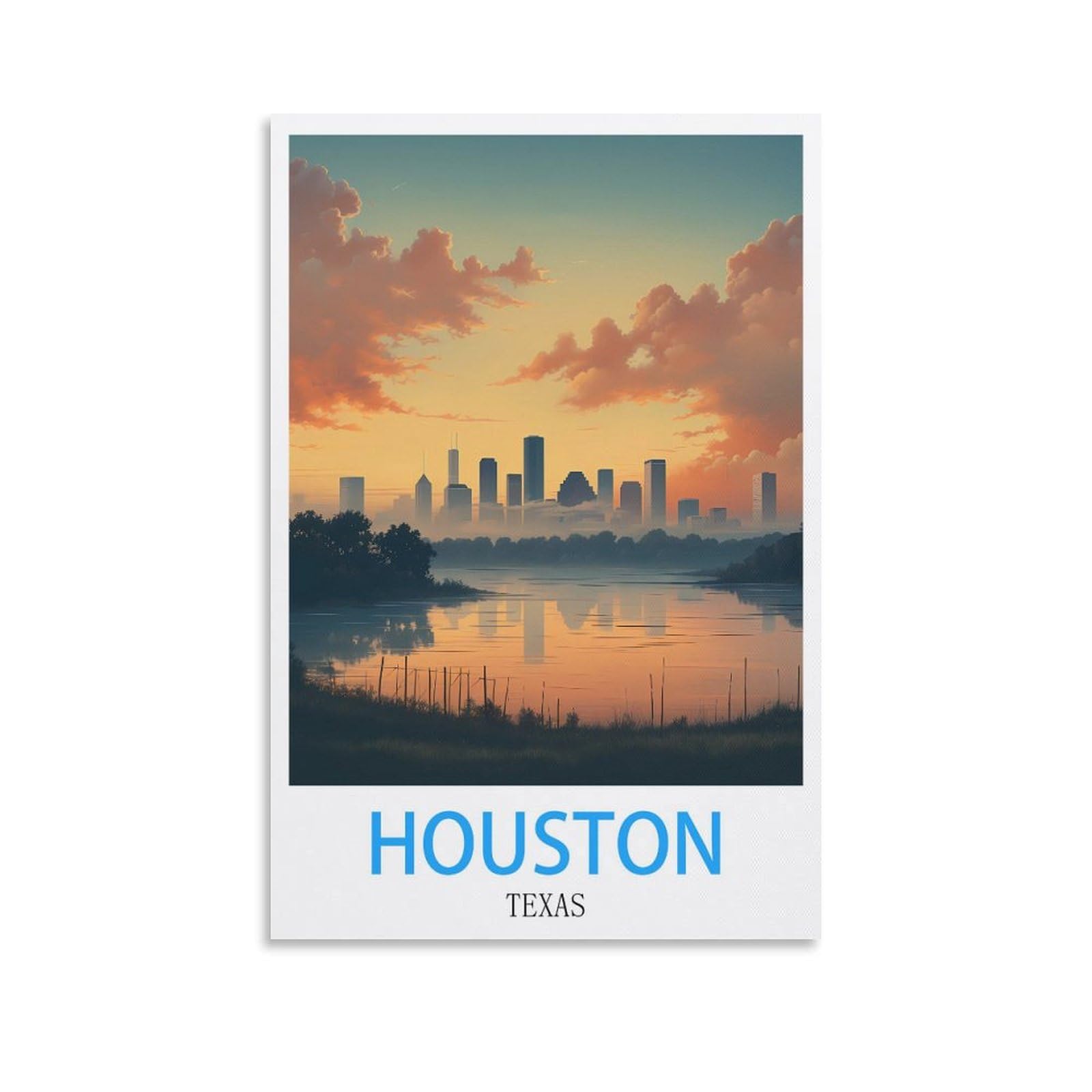 Metal Signs,Houston Texas,Tin Sign Retro Wall Art Poster for Home Man Cave, Cafe Bar Wall Decor 15x30cm