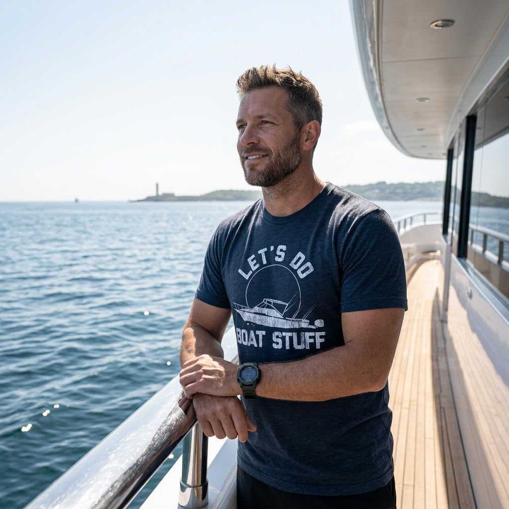 Crazy Dog Tshirts - Mens Let's Do Boat Stuff T Shirt Funny Summer Vacation Fishing Lake Cottage tee - Camiseta Divertidas