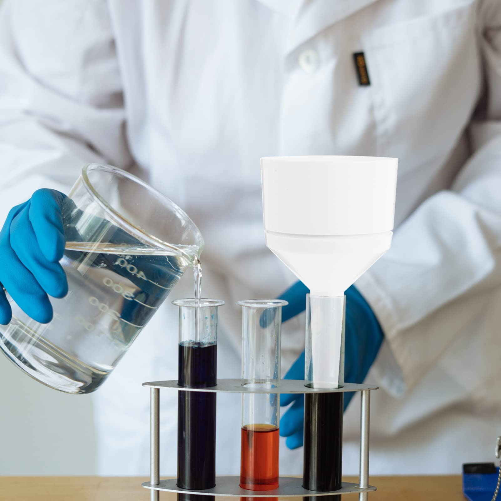 COSMEVIVI 2pcs Laboratory Plastic Funnel Paper Filtering Giant Funnel Acid Alkali Resistant for Science