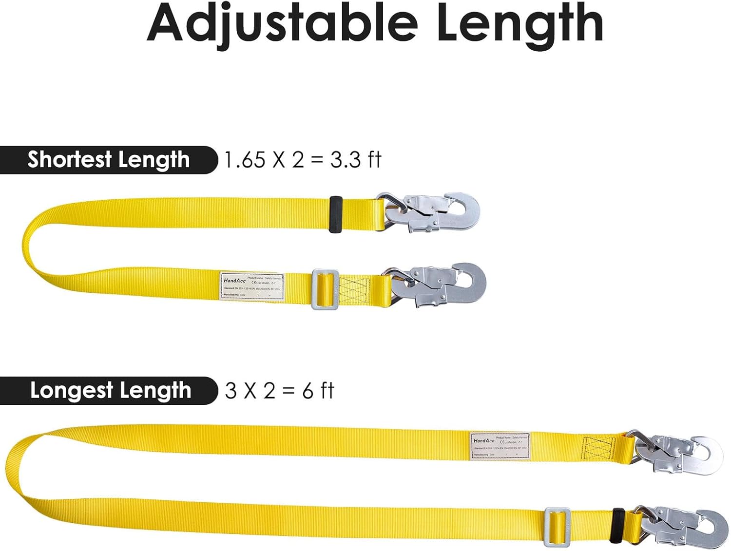 Climbing Safety Belt with Adjustable Lanyard, Thicken Full Body Safety Climbing Belt, Safety Belt Kit Personal Portable Protective Equipment