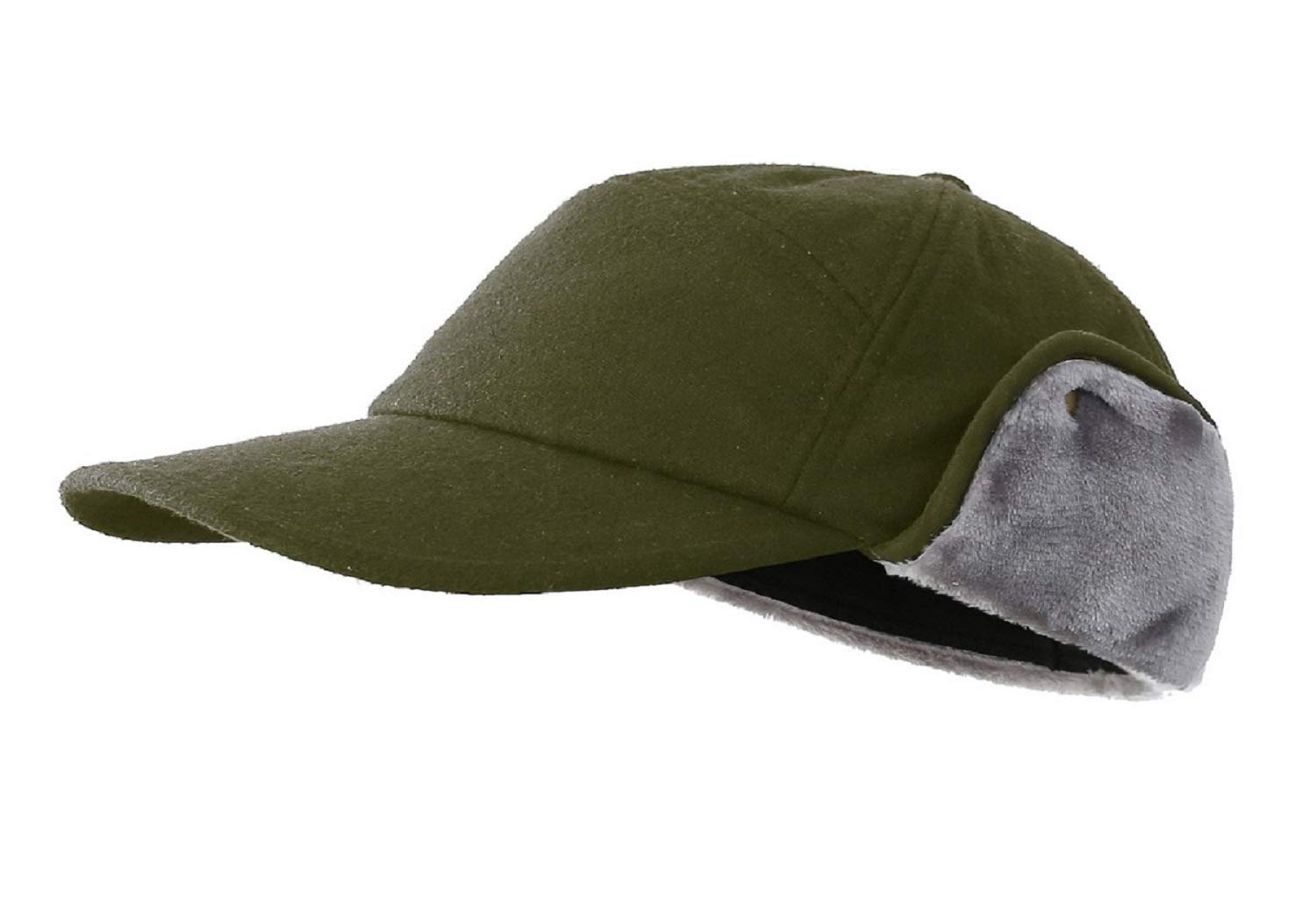 Gorra de béisbol de invierno para hombre con orejeras y forro polar - Verde - Medium