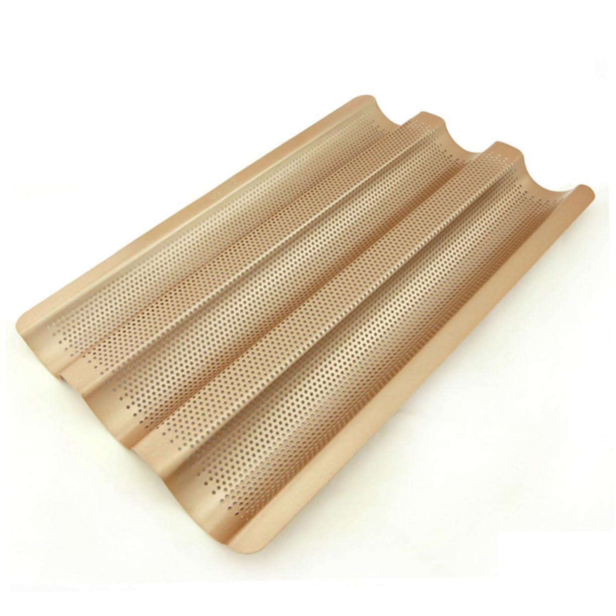 CONGARTENO 1pc Nonstick French Bread Baking Tray Frame Rack Small Loaf Mold for Artisan Baking Golden Finish Bakeware for and Loaves