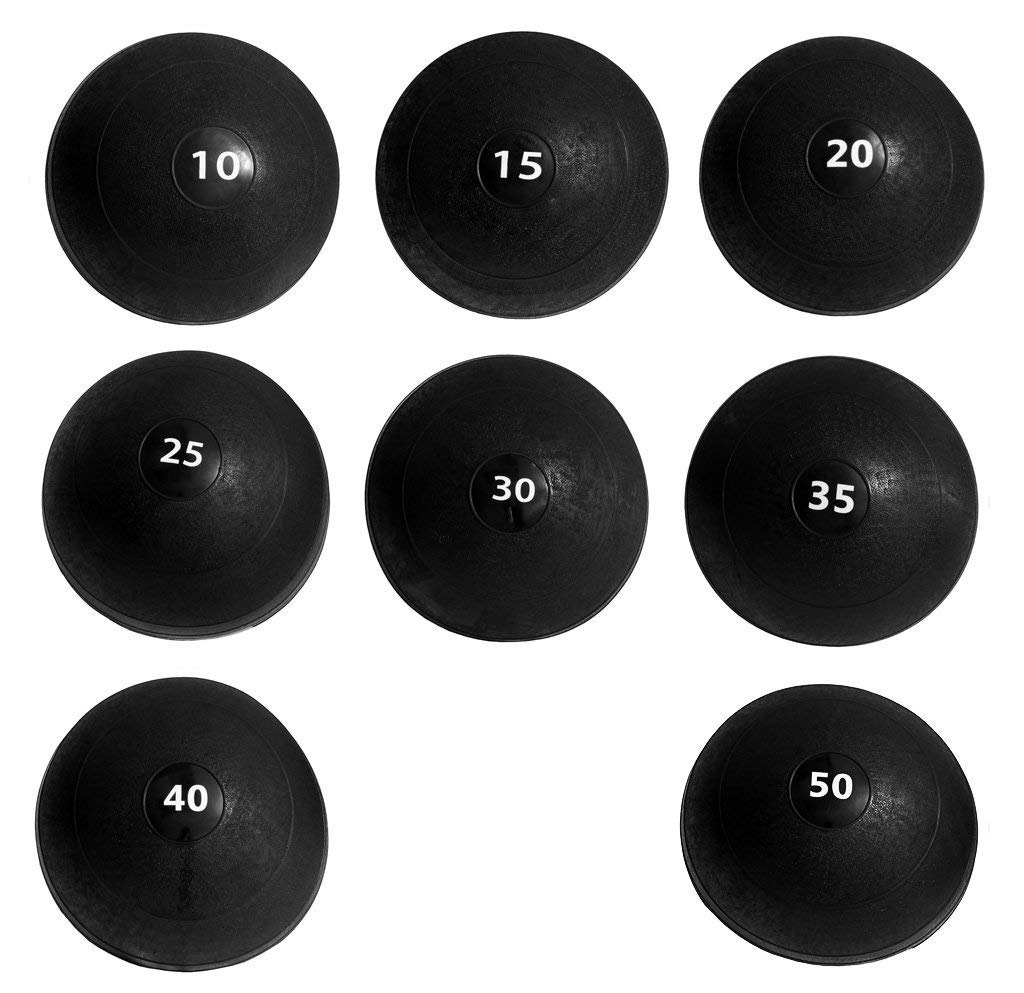 Ader Black Slam Ball Set - 10, 15, 20, 25, 30, 35, 40, 50 Lbs (8 Pieces Total)