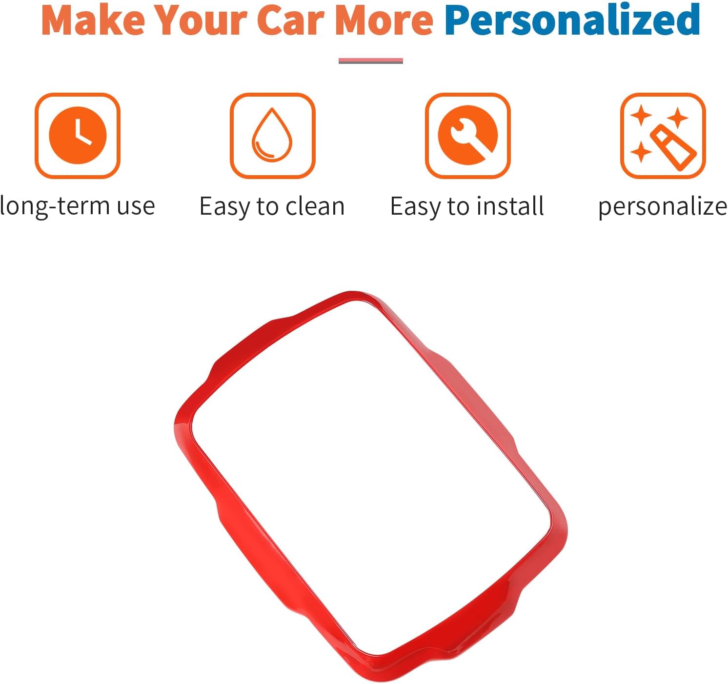 JeCar Red Navigation Panel Bezel Cover Trim for 2018+ Jeep Renegade Interior Accessories