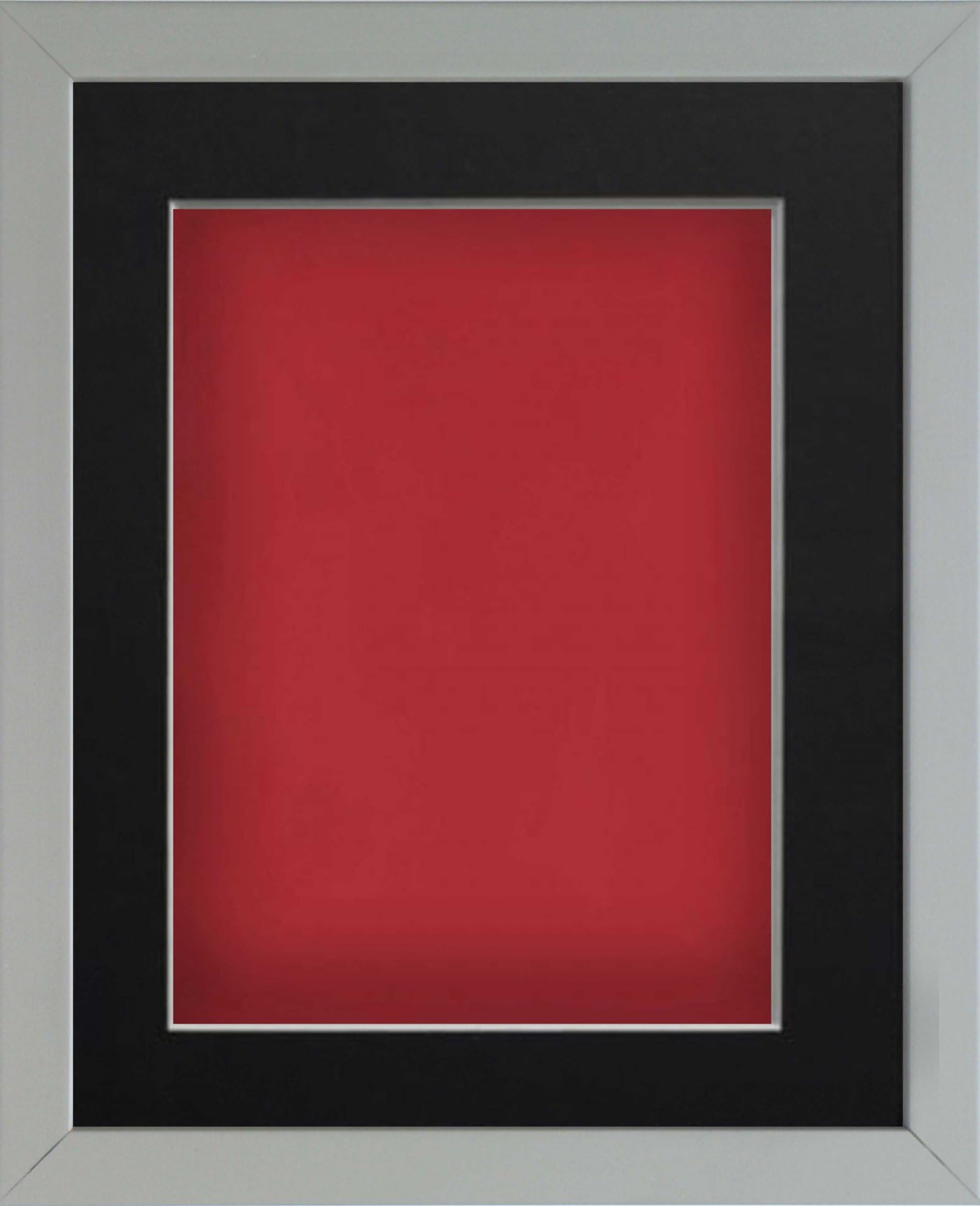 Frame Company Radcliffe Grey 12x10 with Red BB and Black Mount for 10x8