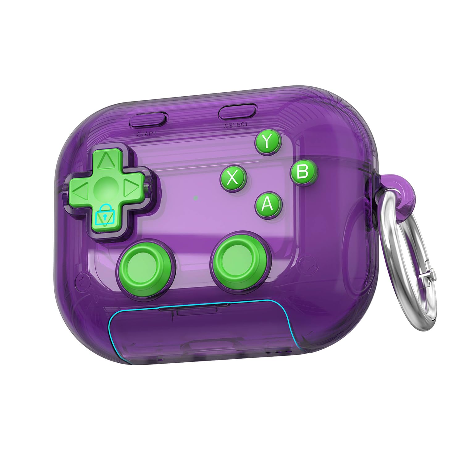 Retro Game Controller Case for AirPods Pro 3 (2025), Clear Transparent Hard Shell Shockproof Protective Cover,Cool 3D Gaming Design Skin Accessories for Apple AirPods Pro 3rd Generation, Purple-image-32