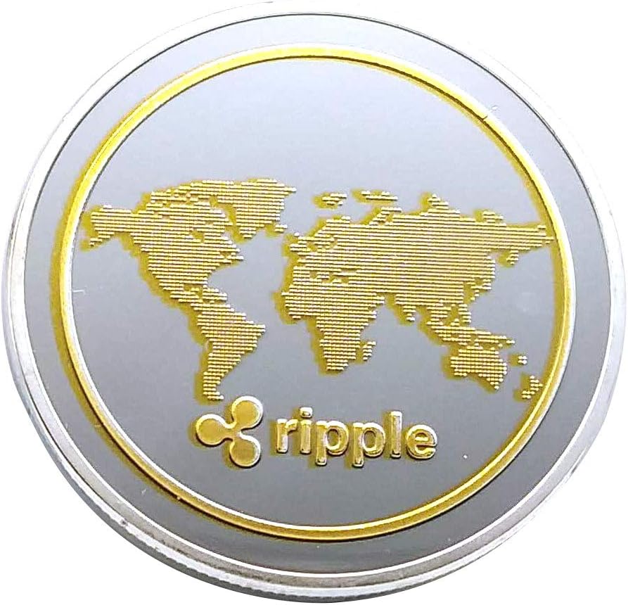 GARASANI Ripplecoin Set with Display Item Case and Box, Home Room Office Decoration Collector's Set (Ripple Gold)