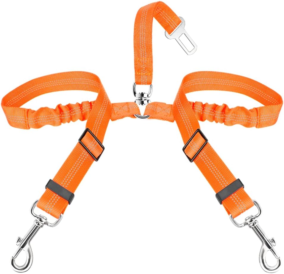 SlowTon Dog Seat Belt, Double Dog Seatbelt Adjustable