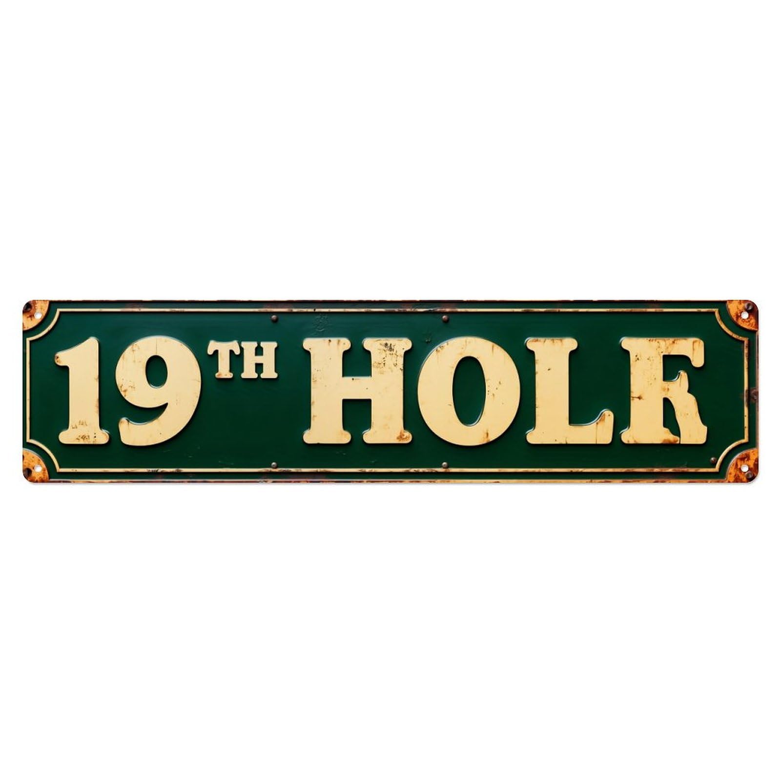 Green Background White Text Rustic Vintage Style Metal Tin Sign Plaque