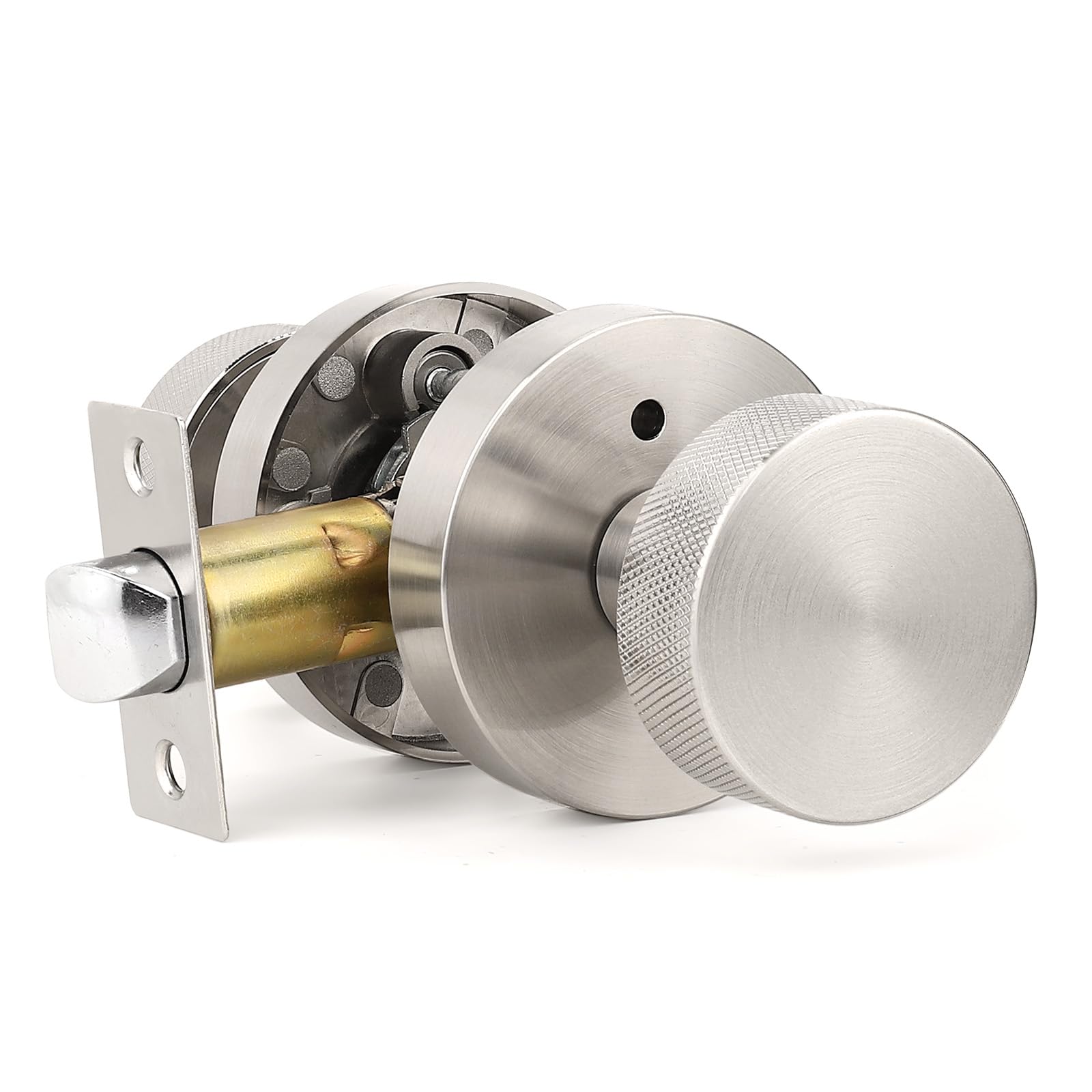 Brushed Nickel Privacy Door Knobs - 6 Pack -12
