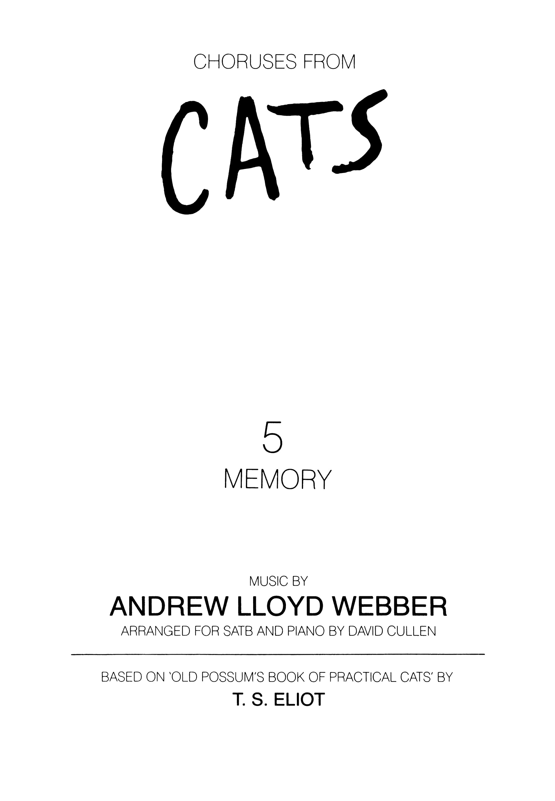 Memory (From Cats) (Mixed Voice with Piano Accompaniment)