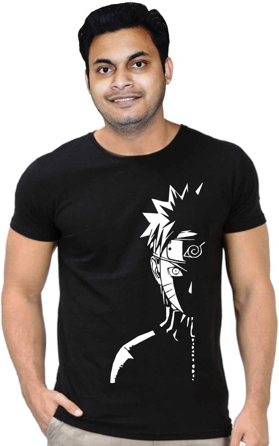Naruto Half Profile Desing T-shirt, Black