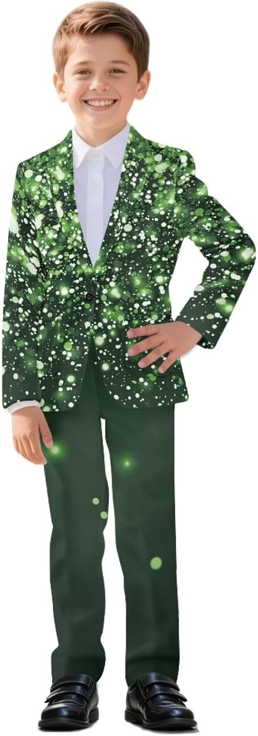 St. Patrick's Day 2Pcs Suit Set for Boys Kids Soft Boys Tuxedo 6-12 Years