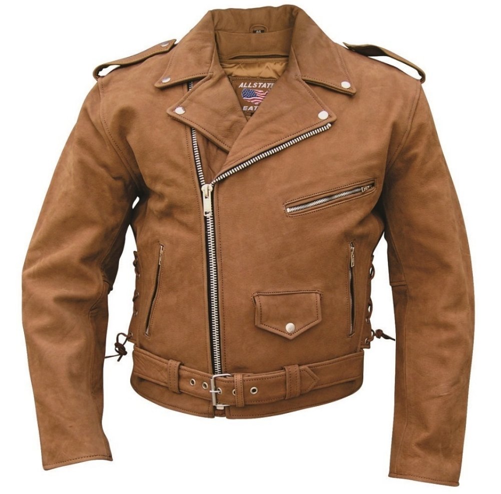 Allstate LeatherMen's AL2015 Basic M.C. jacket 44 Brown