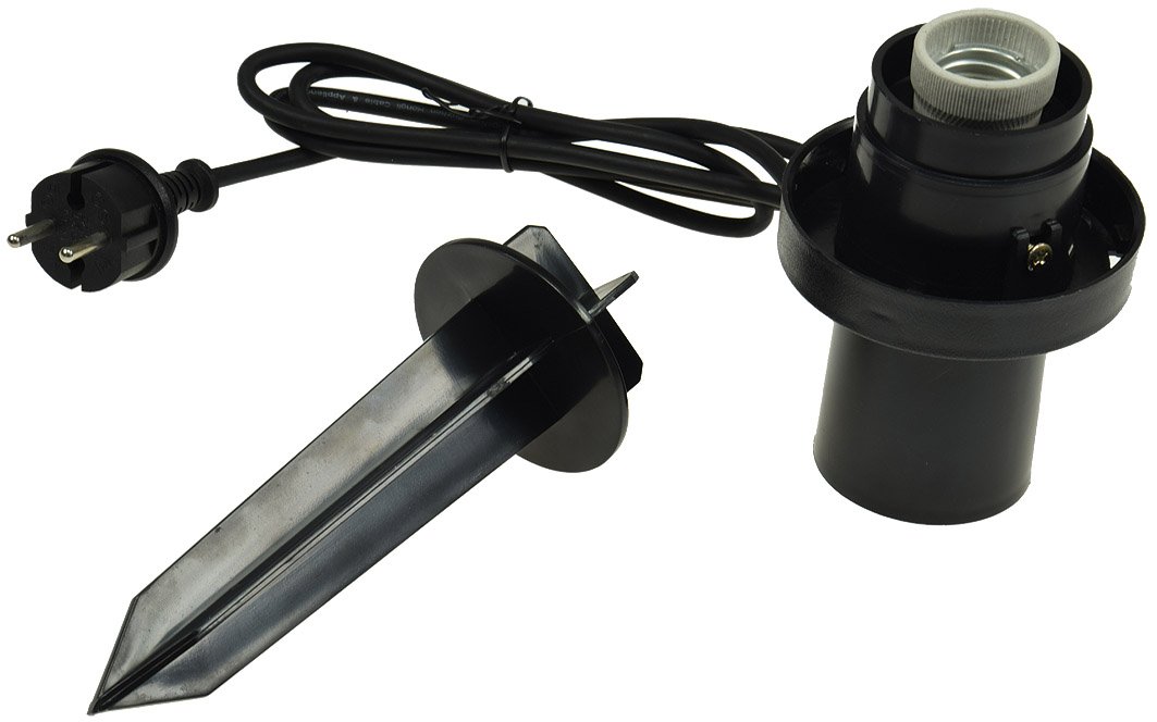 Ogrodowa lampa w kszta?cie kuli, 30 cm, z ostrzem do wbijania w ziemi?, IP44, kabel 1,5 m, oprawka E27, odporna na warunki atmosferyczne, wysokie i niskie temperatury