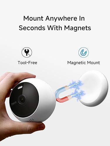 Miniatura 2 de Noorio Cámaras de seguridad inalámbricas para seguridad del hogar, cámara magnética de 1080P para interiores y exteriores, detección de IA,