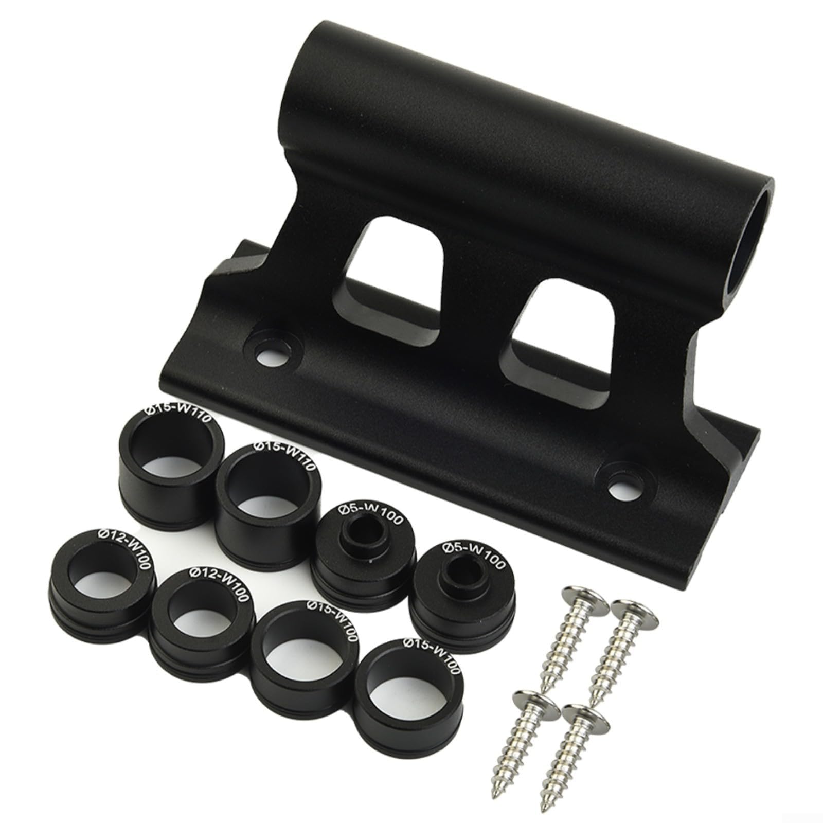 Bike Fork Mount, Bicycle Fork Mount Truck Block, Bike Car Roof Rack Carrier, Quick Release Thru Axle Fitments, 5x100mm/12x100mm/15x100mm/15x110mm Models - Long-Lasting Aluminum (Black) — view 4