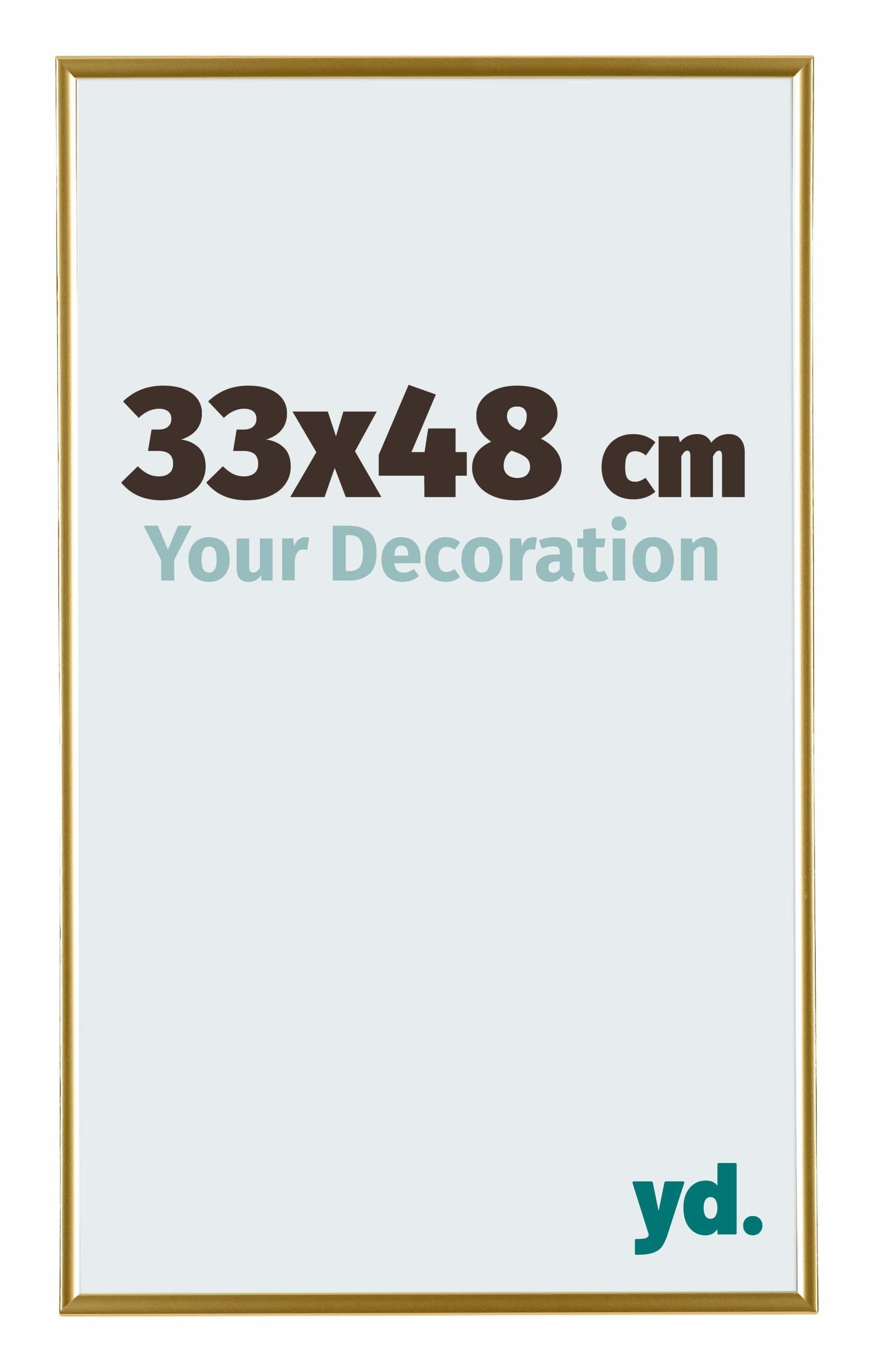 Your Decoration - Picture Frame 33x48 cm - Gold - Decorative Wall Frame in Plastic with Antireflection - Frame 33x48 - Evry
