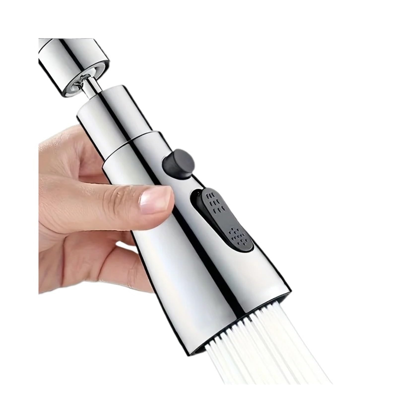 1pc Faucet Extender 360 Rotation Sprayer Kitchen Taps Anti-Splash Tap Booster Shower and Water Saving Three Modes(Black)