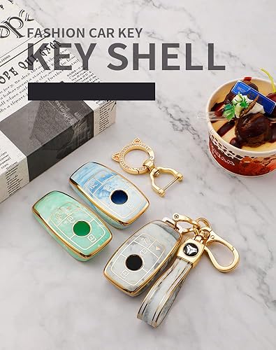 Miniatura 8 de KUNIO Funda protectora para llavero de automóvil para Mercedes Benz S Class W213 E200 E300 Llavero TPU Key Holder