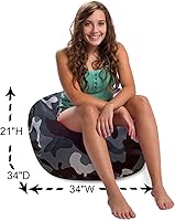 Vista 1042 de Posh Creations Puf estructurado cómodo para jugar, leer y ver la televisión, Malibu Lounge, tela de lona para colorear, criaturas